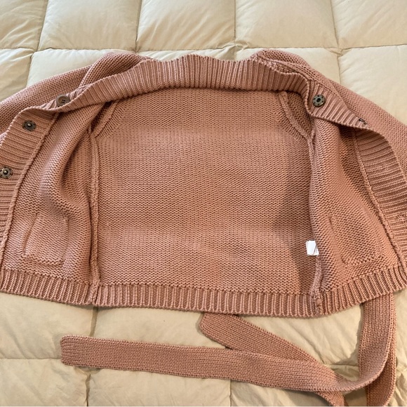 Keco Kids Cardigan With Tie belt 100% Merino Wool Sit 7:8 - Picture 4 of 6